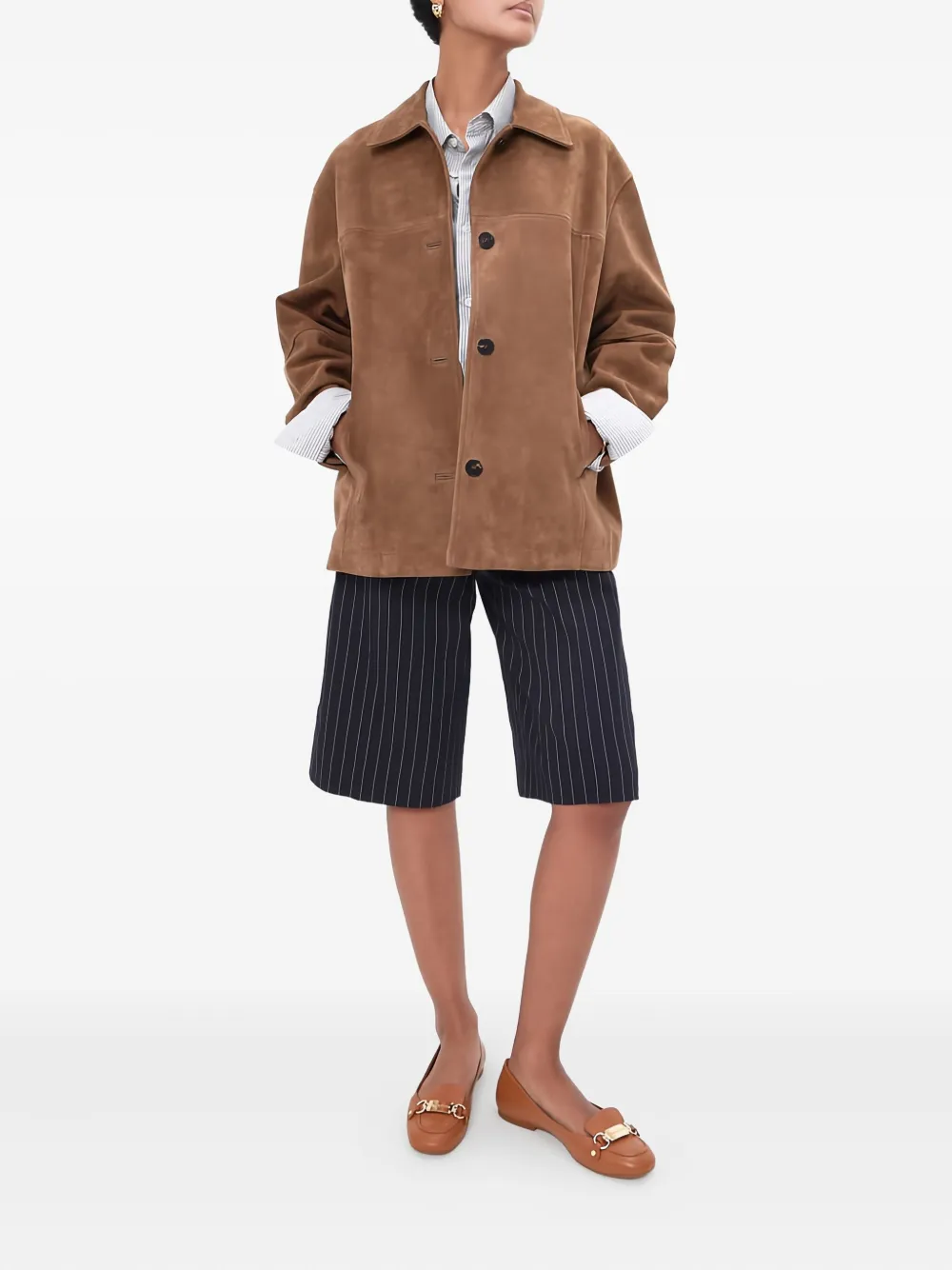 See by Chloé Leren ballerina's met logoplakkaat Bruin