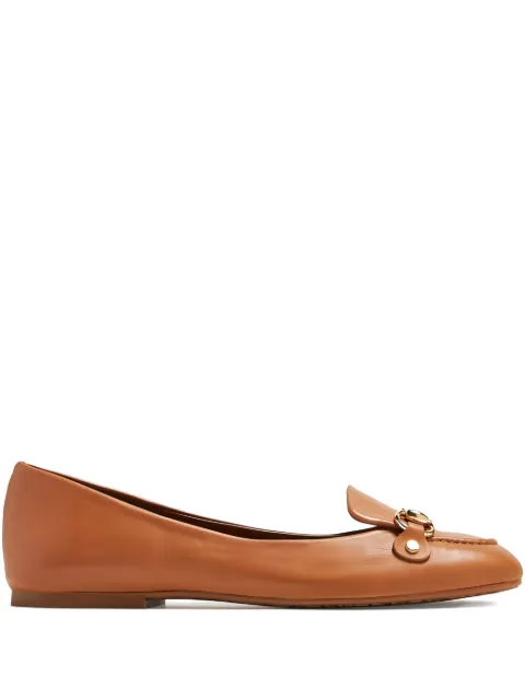 See by Chloé logo-plaque leather ballet flats