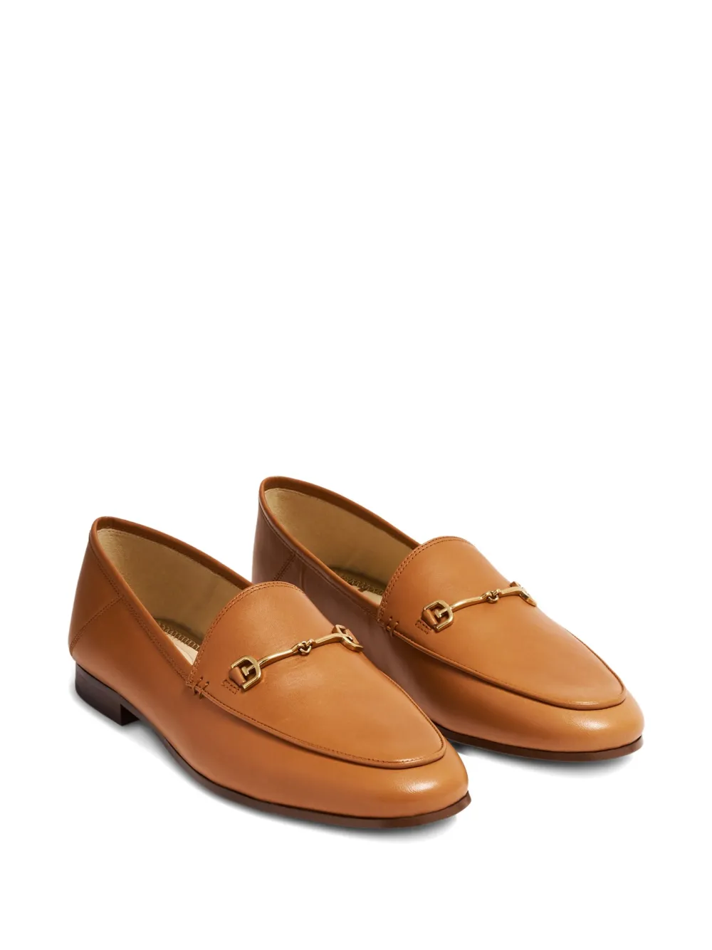 Sam Edelman Loraine Bit metallic-horsebit leather loafers Brown
