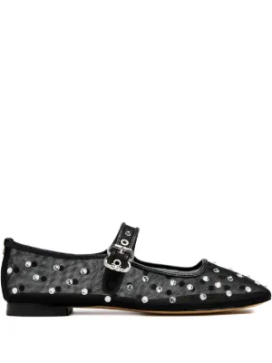 MM6 Maison Margiela Atomic サテン フラットシューズ | ブラック