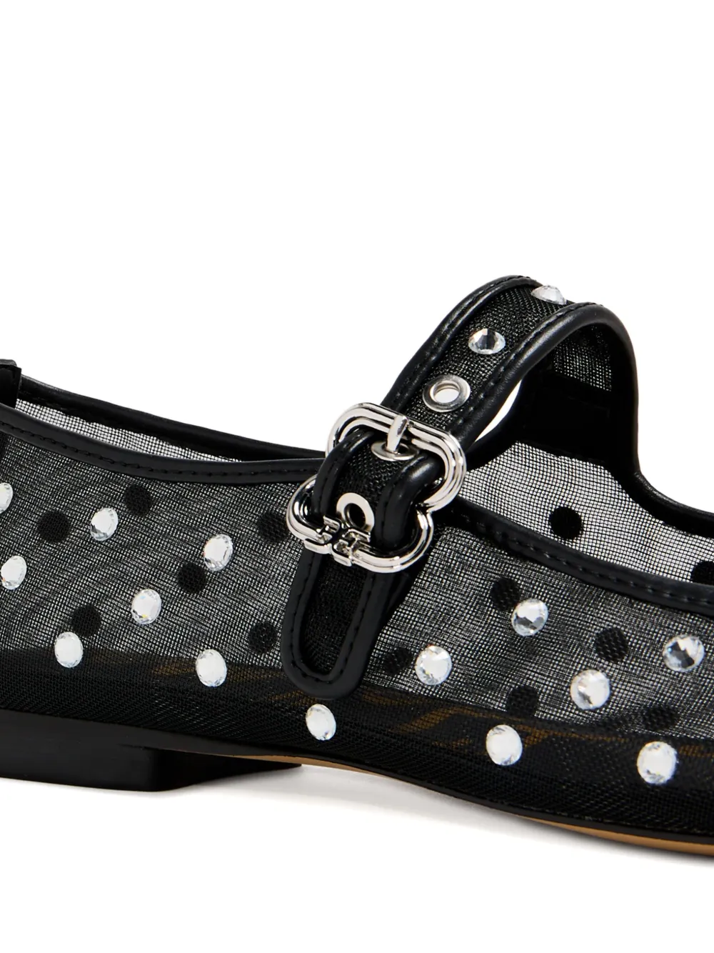 Sam Edelman Michaela embellished mesh ballet flats Black