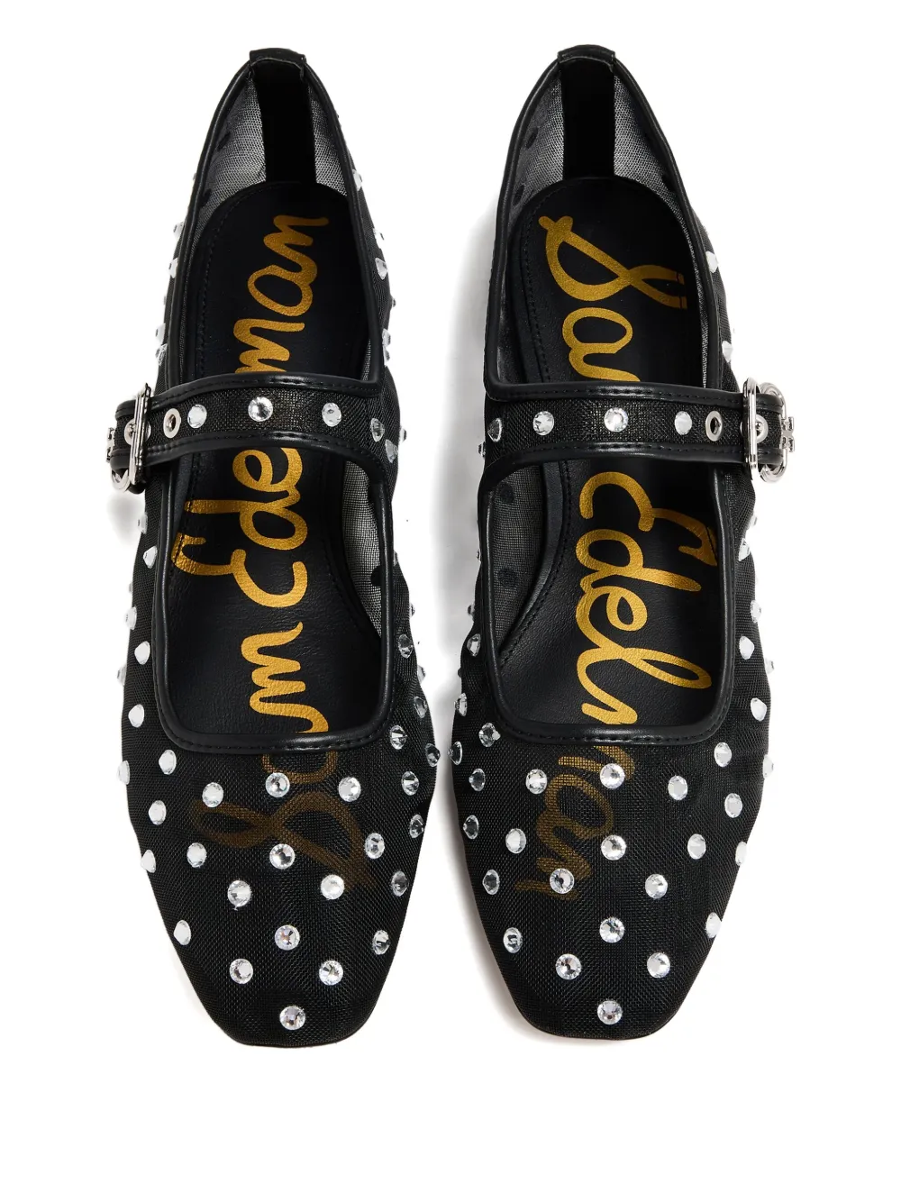 Sam Edelman Michaela embellished mesh ballet flats Black