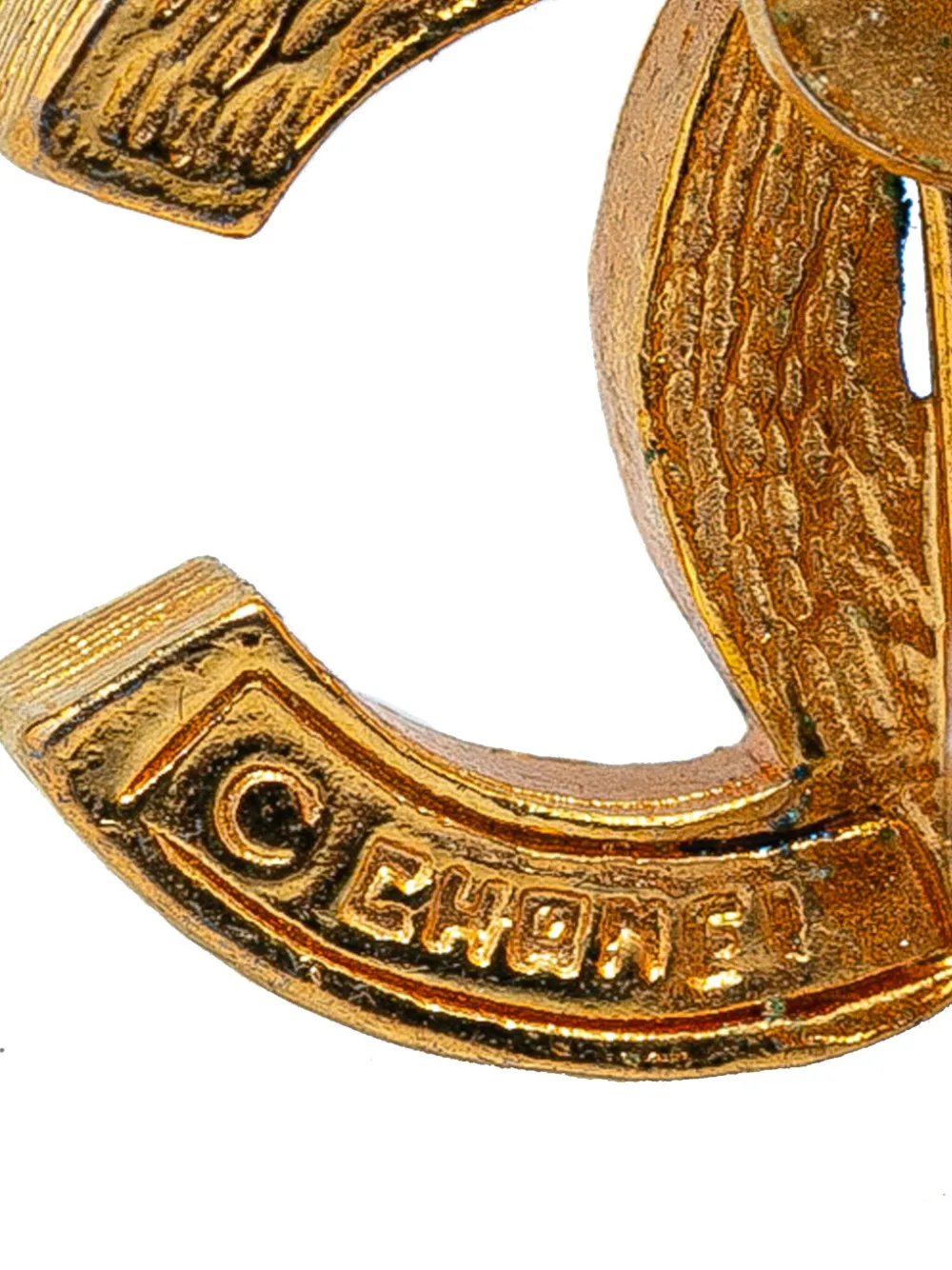 CHANEL Pre-Owned 1900s vergulde CC oorbellen met stras - Goud