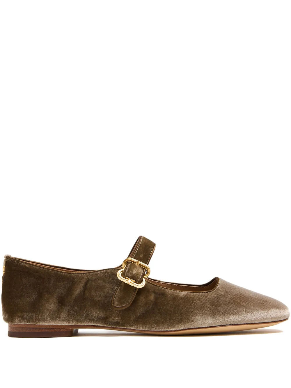 Sam Edelman Michaela Mary Jane velvet buckle flats Brown