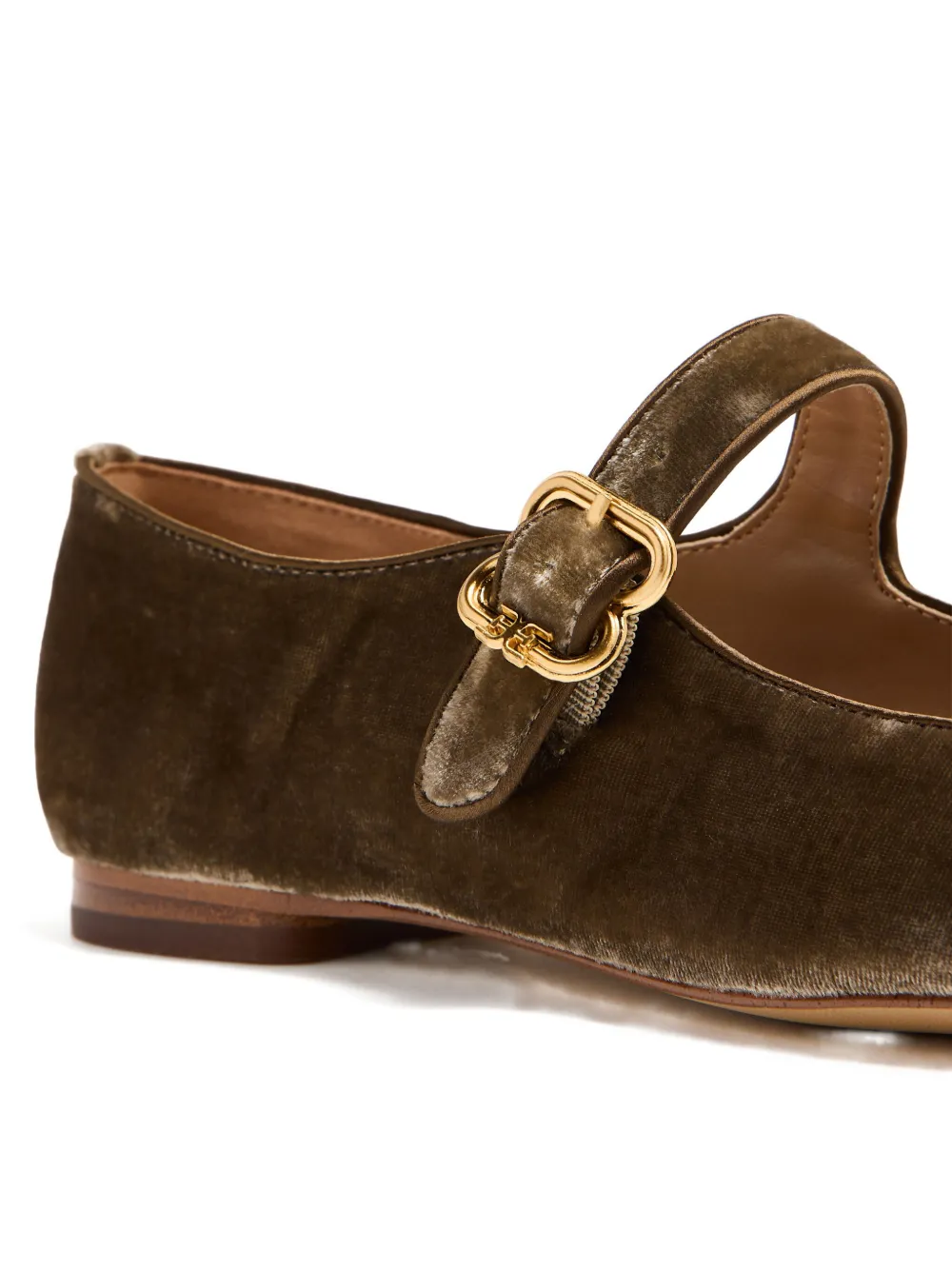 Sam Edelman Michaela Mary Jane velvet buckle flats Brown
