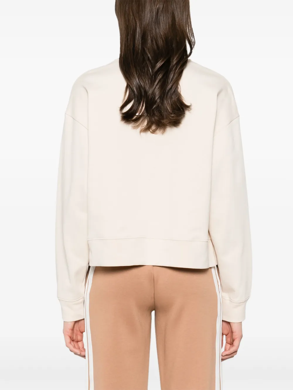 Shop Twinset Floral-patch Sweatshirt In Neutrals