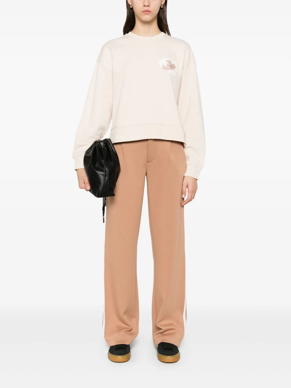 TWINSET Sweater met bloemenpatch - Beige