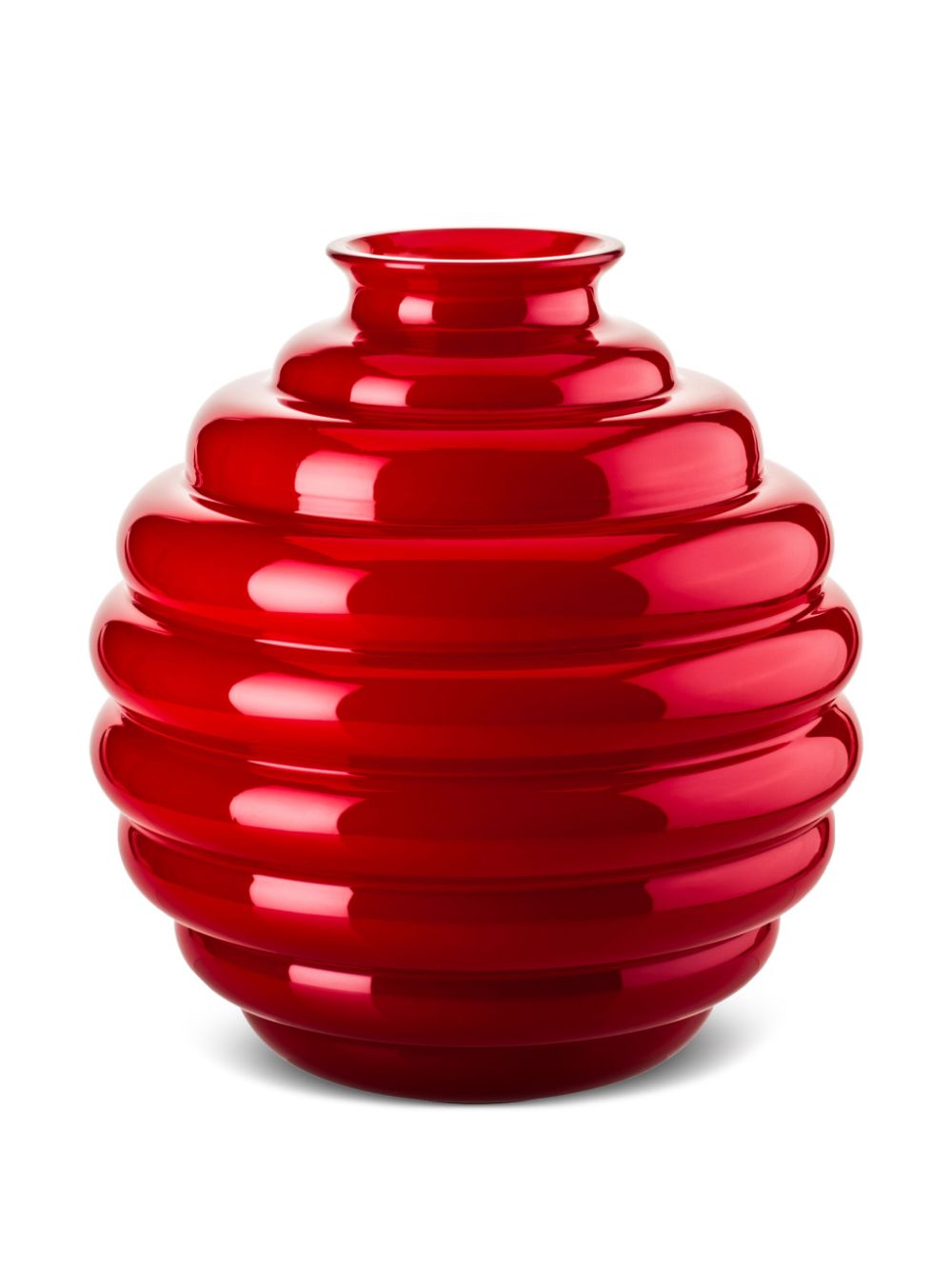 Venini Deco vase (29cm x 26cm) - Rood