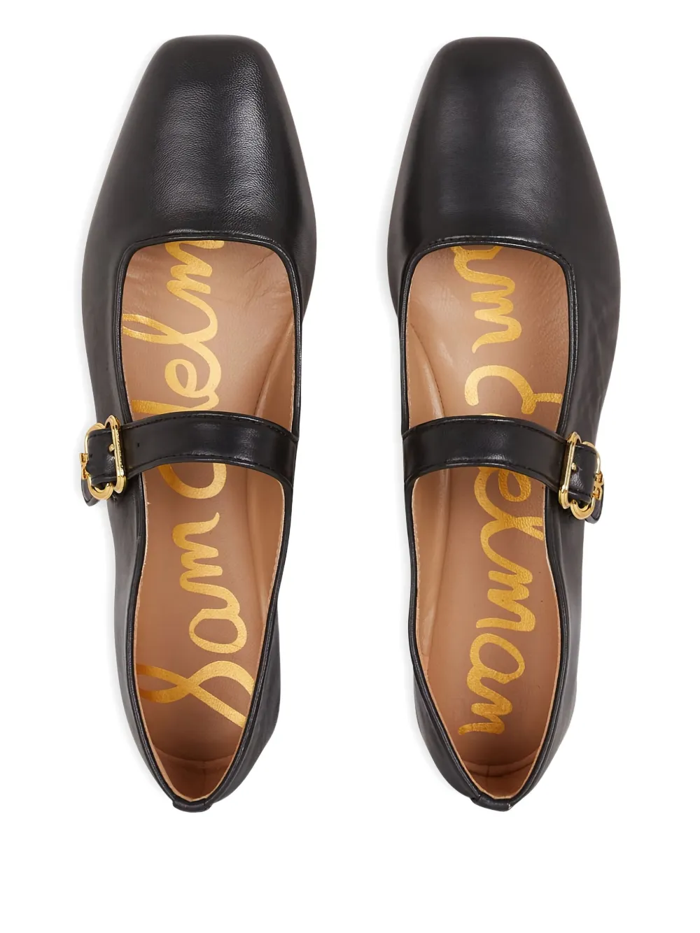 Sam Edelman Michaela buckle-strap square-toe flats Black