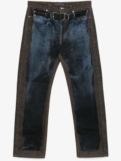 Y/Project jeans con estampado trompe l'oeil