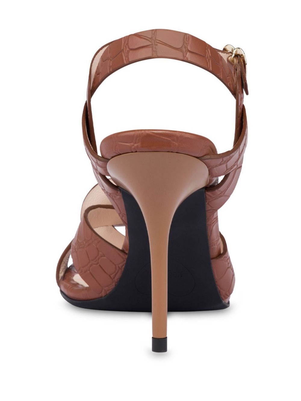 Love Moschino 100mm crocodile-effect leather sandals Brown