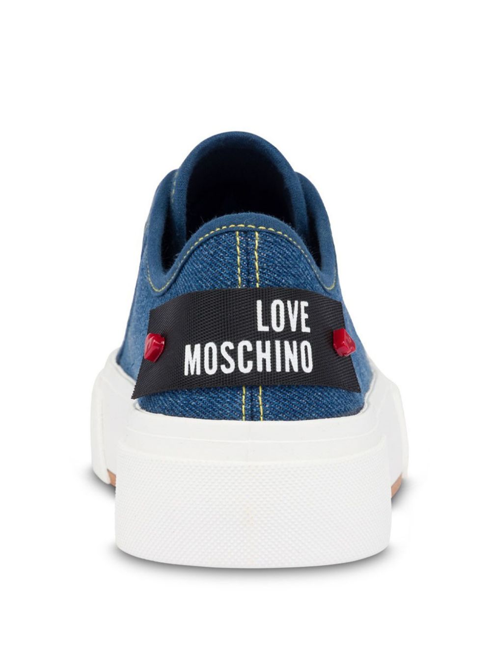 Love Moschino logo-patch denim sneakers Blue