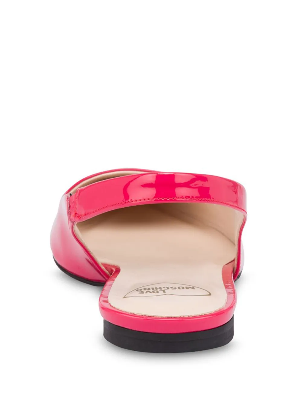 Love Moschino logo-print ballerina shoes Pink