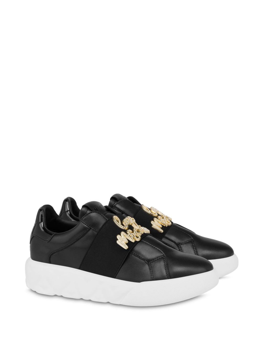 Love Moschino appliqué sneakers Black