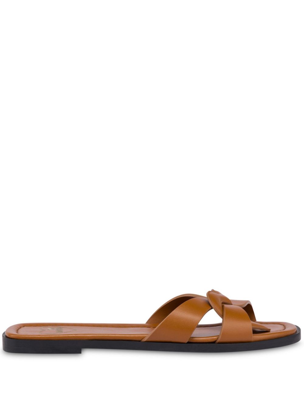 Love Moschino leather slides Brown