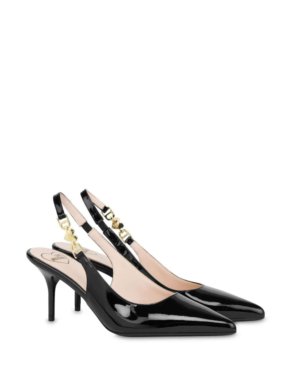 Love Moschino Lakleren slingback pumps - Zwart