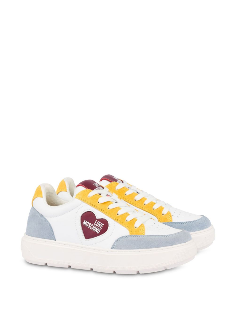 Love Moschino Sneakers met vlakken - Wit