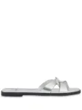 Love Moschino metallic-leather slides - Silver