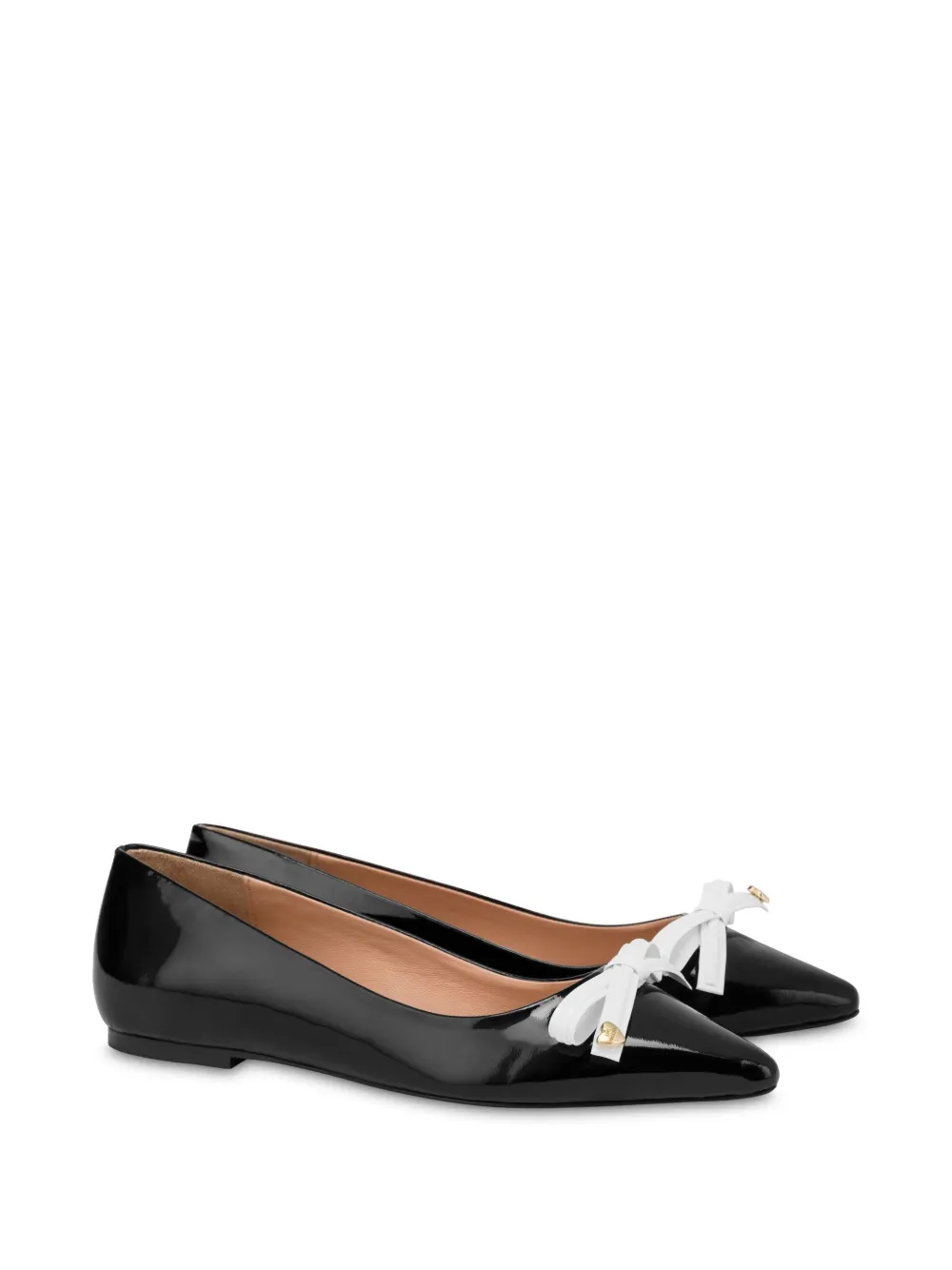 Love Moschino bow-embellished ballerina shoes Black