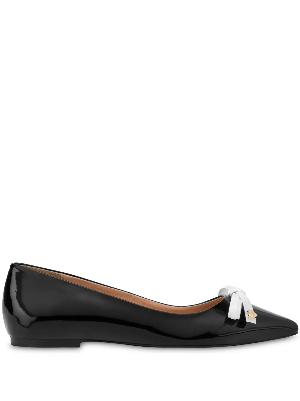 Love Moschino bow-embellished ballerina shoes Black