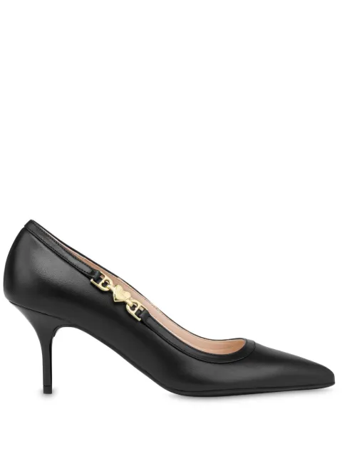 Love Moschino logo-plaque leather pumps