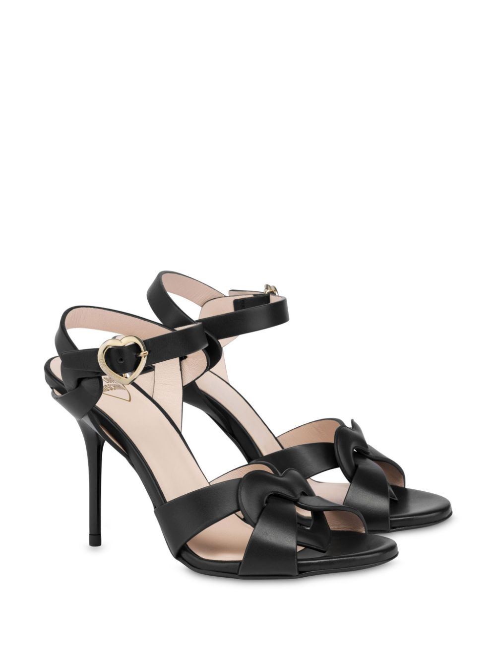 Love Moschino 100mm leather sandals Black