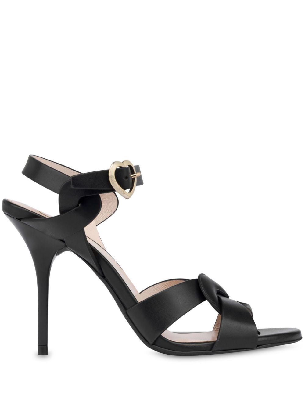 Love Moschino 100mm leather sandals Black