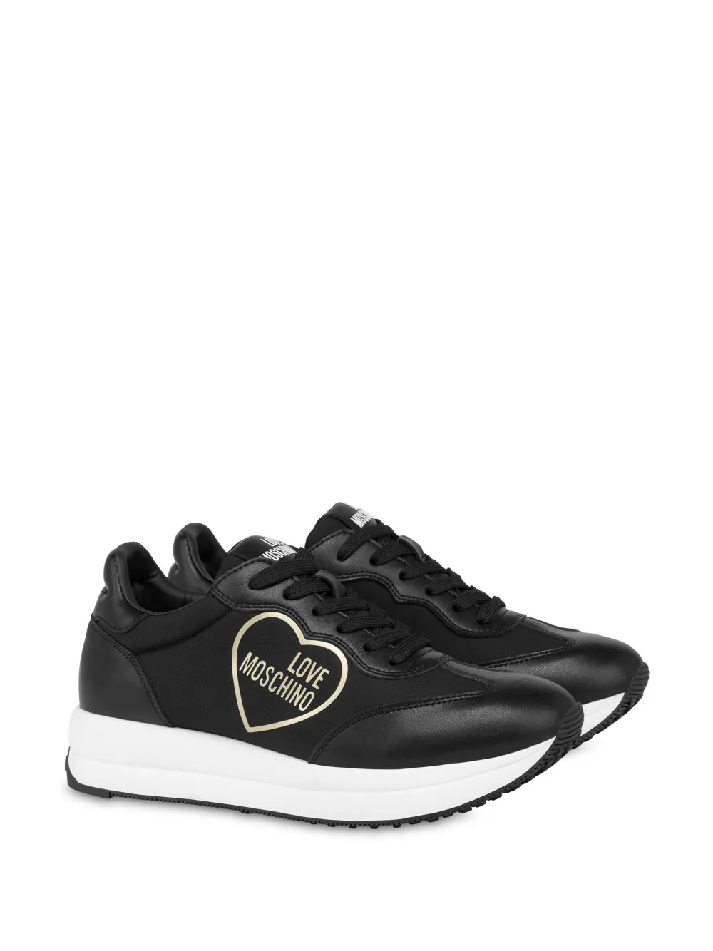 Love Moschino Sneakers met logopatch - Zwart