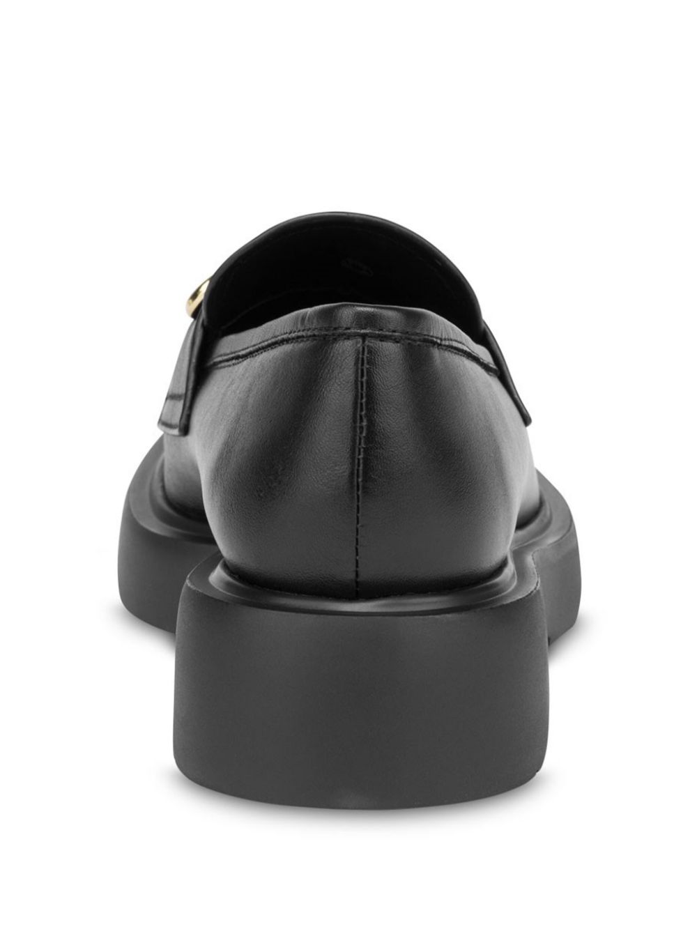 Love Moschino Leren loafers met hartbedel Zwart