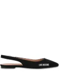 Love Moschino leather ballerina shoes - Black