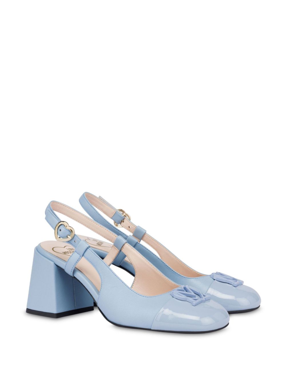 Love Moschino logo-plaque leather pumps Blue