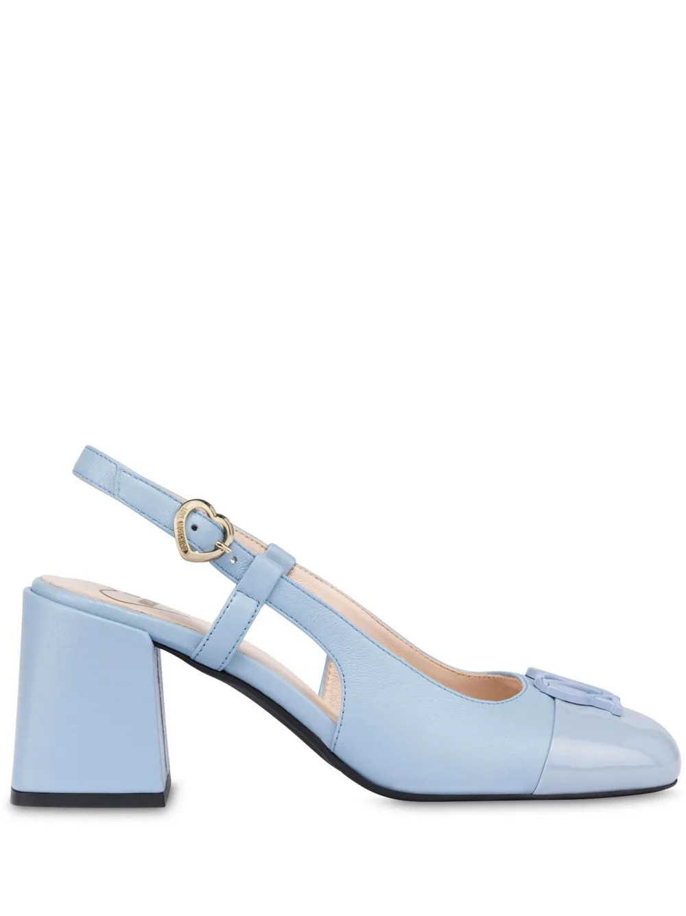 Love Moschino logo-plaque leather pumps Blue