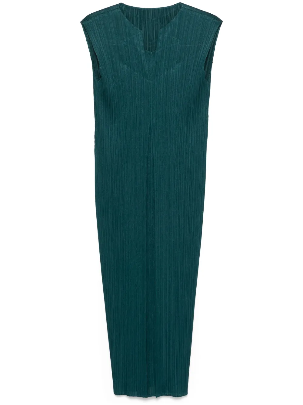 Pleats Please Issey Miyake Geplooide midi-jurk Groen