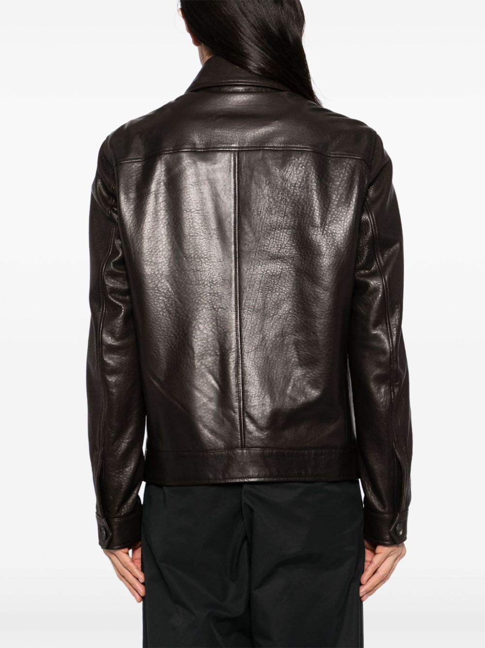 SANDRO zip-up leather jacket Women