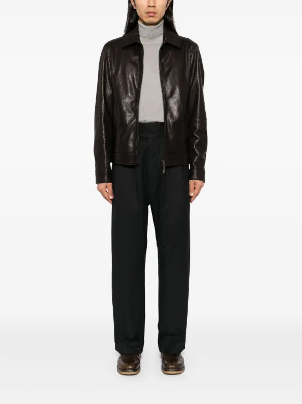 Tagliatore ジップアップ レザージャケット | ブラウン | FARFETCH JP