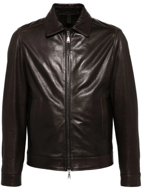 Veste en cuir à fermeture zippée - Tagliatore - Modalova