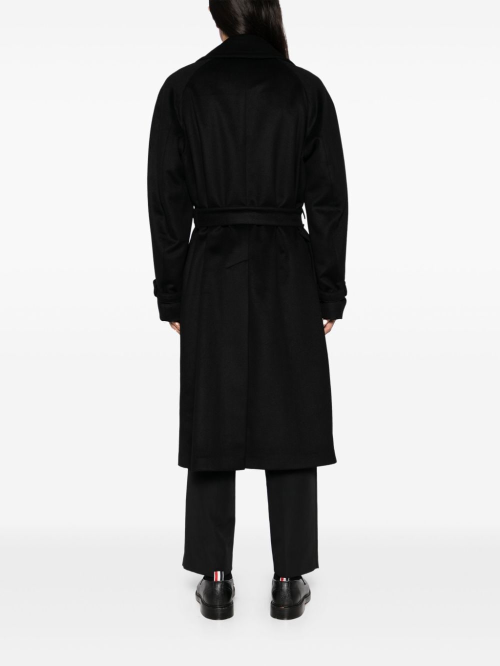 Shop Tagliatore Double-breasted Coat In Black