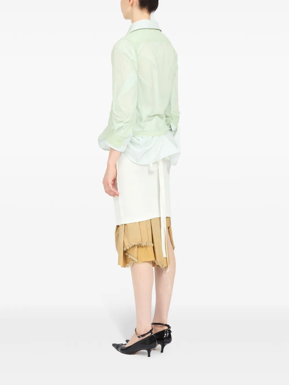 Maison Margiela double-layer Cotton Shirt | Green | FARFETCH