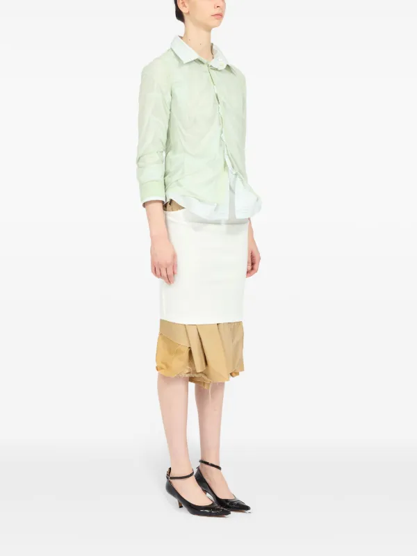 Maison Margiela double-layer Cotton Shirt | Green | FARFETCH