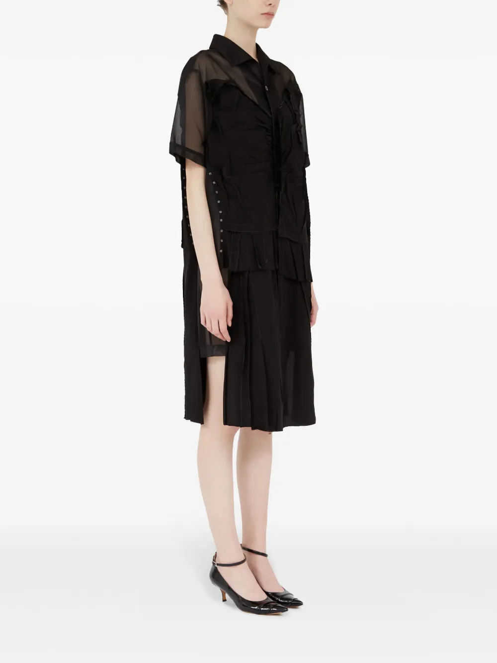 Maison Margiela Gelaagde midi-jurk Zwart