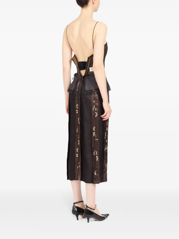 maison silk dress Maison Margiela Maxi Draped Satin Dress