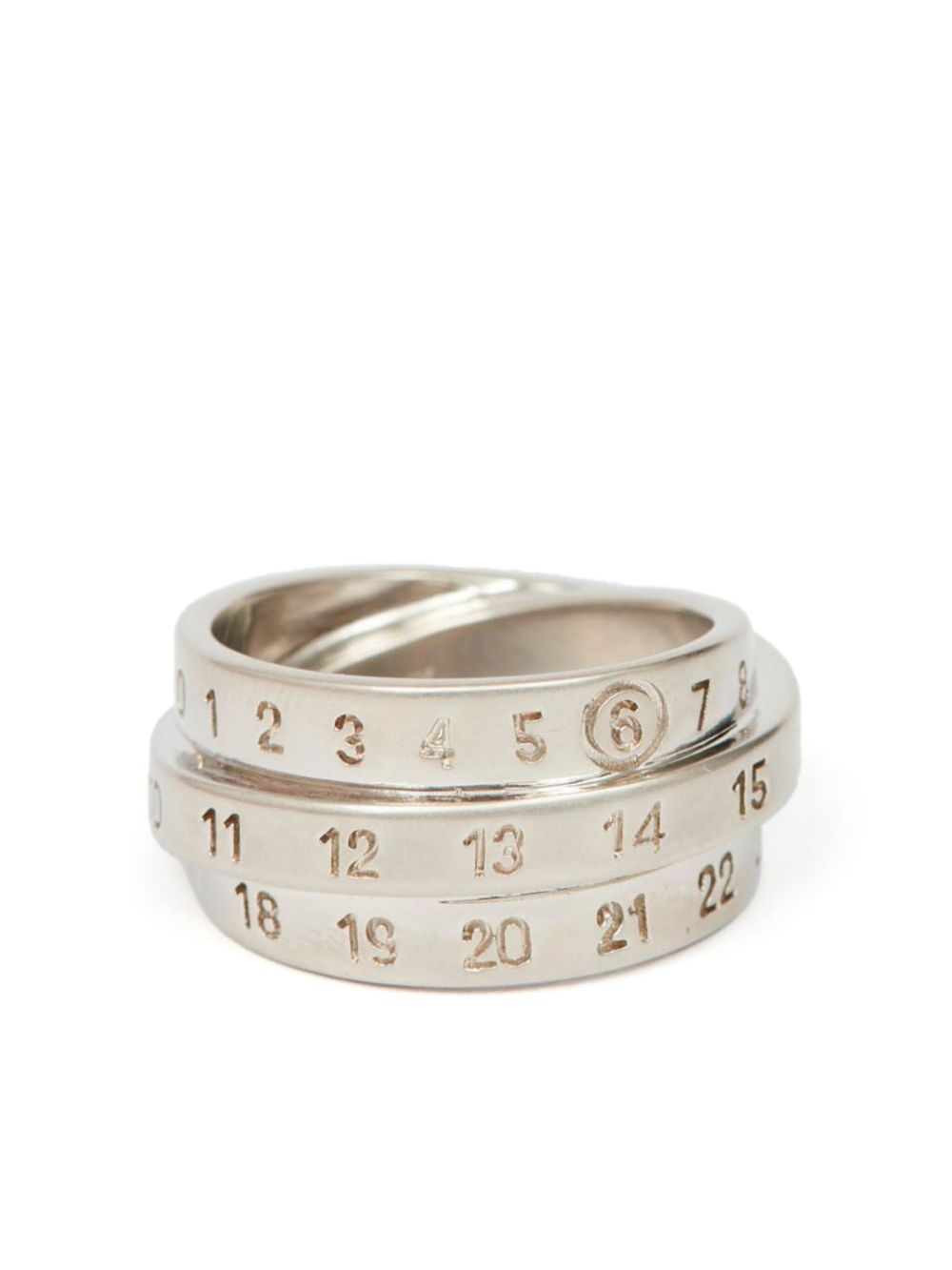 Mm6 Maison Margiela Numbers-motif Ring In Metallic