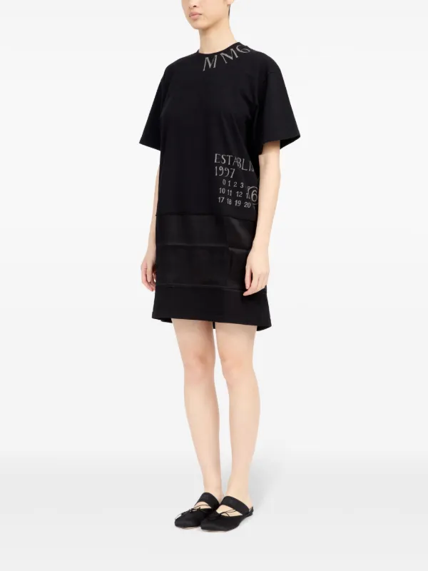 MM6 Maison Margiela logo-print T-shirt Dress | Black | FARFETCH