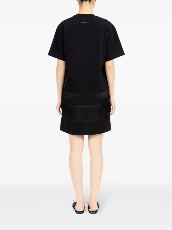 MM6 Maison Margiela logo-print T-shirt Dress | Black | FARFETCH