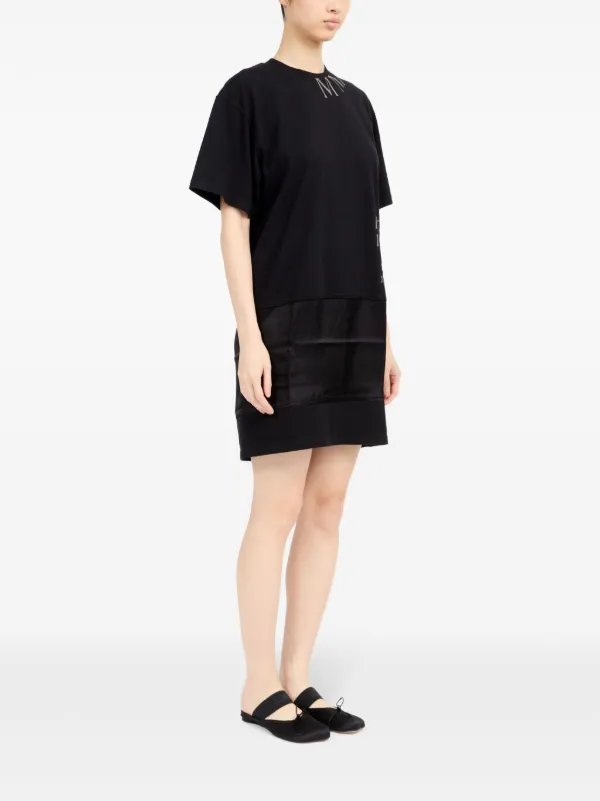 ワンピース MAISON MARGIELA Black Mesh Shirt Dress Maison Margiela Black Silk Shirt Dress Maison Margiela