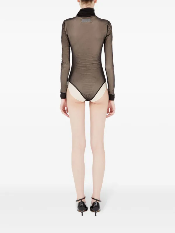 Maison Margiela シアー ボディスーツ | ブラック | FARFETCH JP