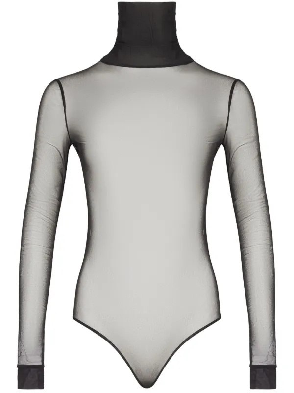 Maison Margiela シアーボディスーツ Maison Margiela シアー ボディスーツ | ブラック | FARFETCH JP
