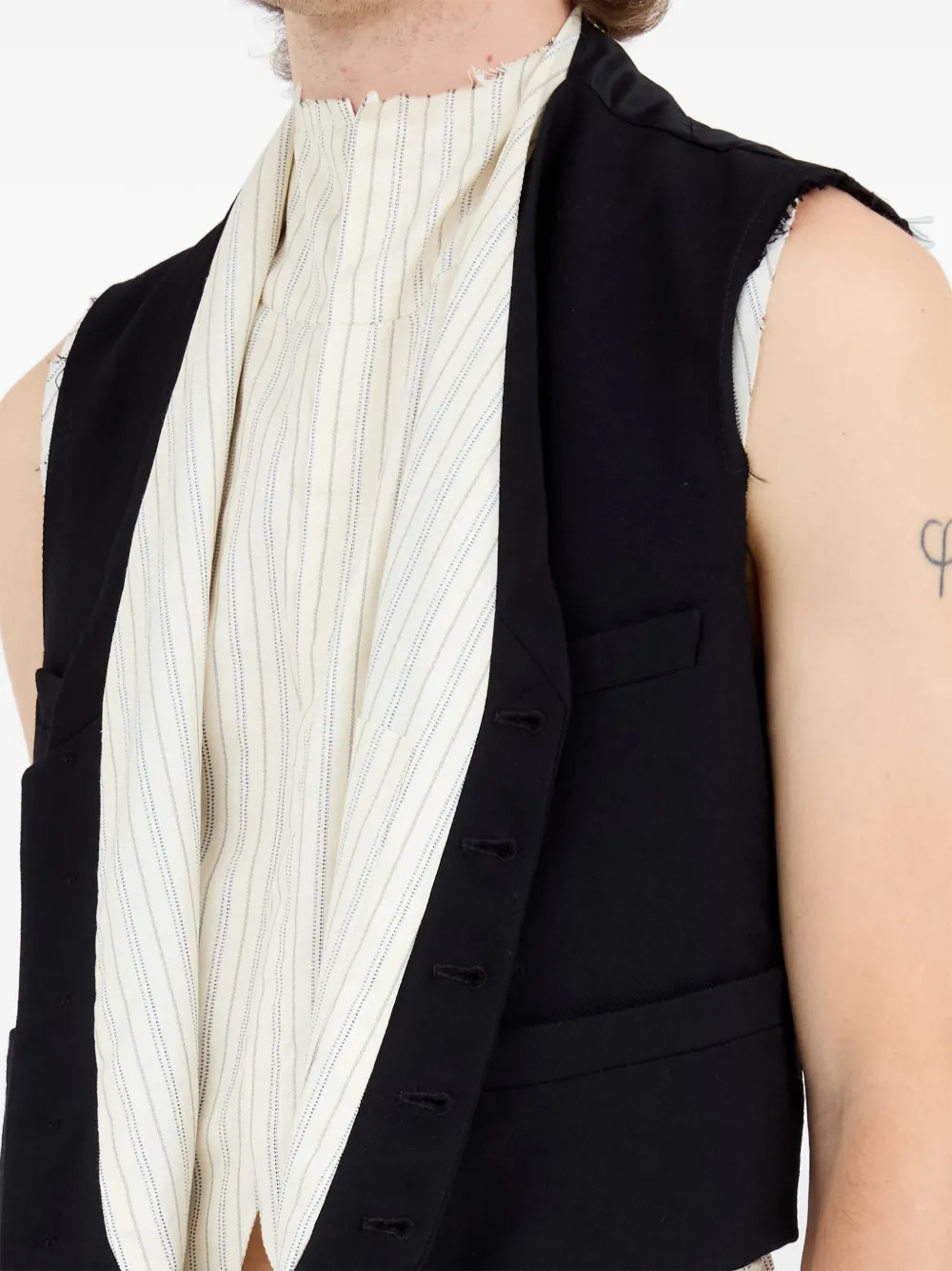 striped-panel waistcoat