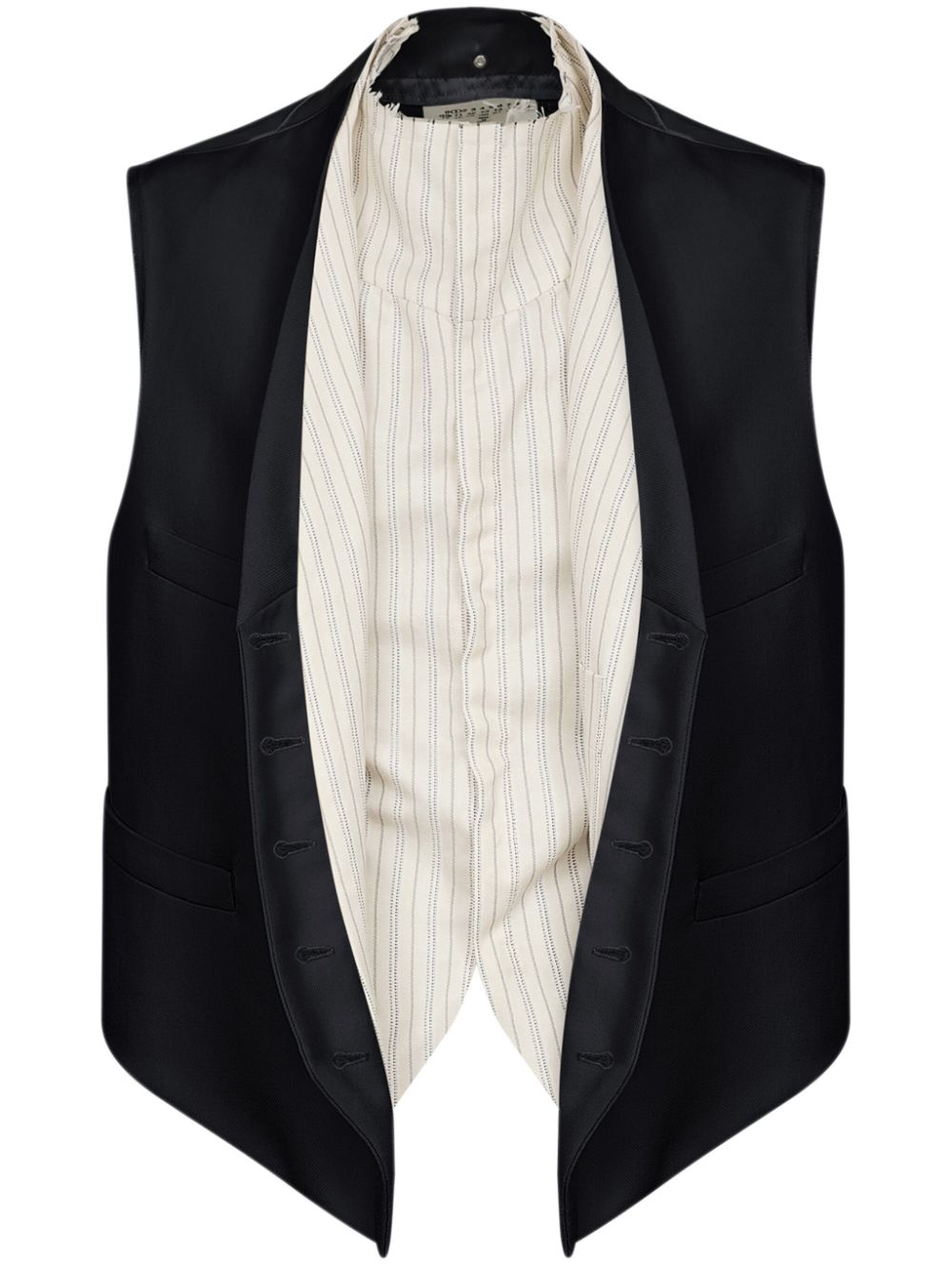 Maison Margiela striped-panel waistcoat - Black