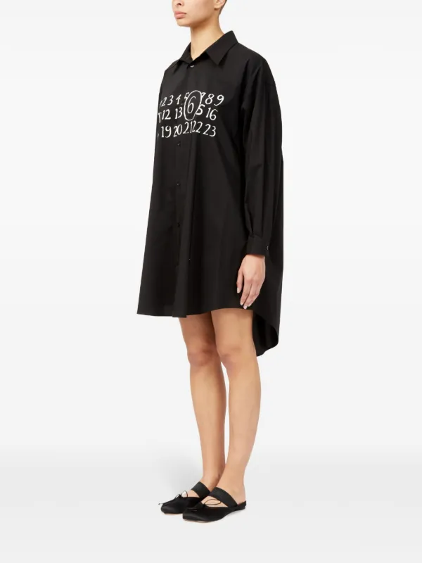 関税送料込み♦MAISON MARGIELA シャツドレス MM6 Maison Margiela ナンバーモチーフ シャツドレス | ブラック